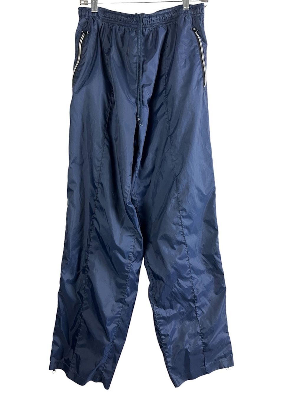 VTG Athletic Works Full Side Zip Breakaway Pants Navy Blue Nylon Track Size M